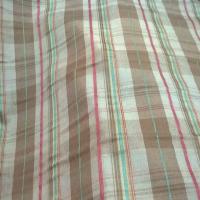 Coton taupe et cafe a carreaux fils fuchsia et turquoise 4 