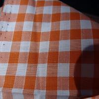 Coton tisse vichy orange et blanc 4 