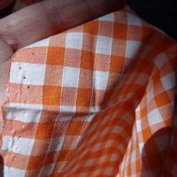 Coton tisse vichy orange et blanc 5 