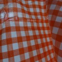 Coton tisse vichy orange et blanc 6 