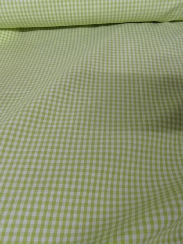 Coton vichy blanc et pistache 1 