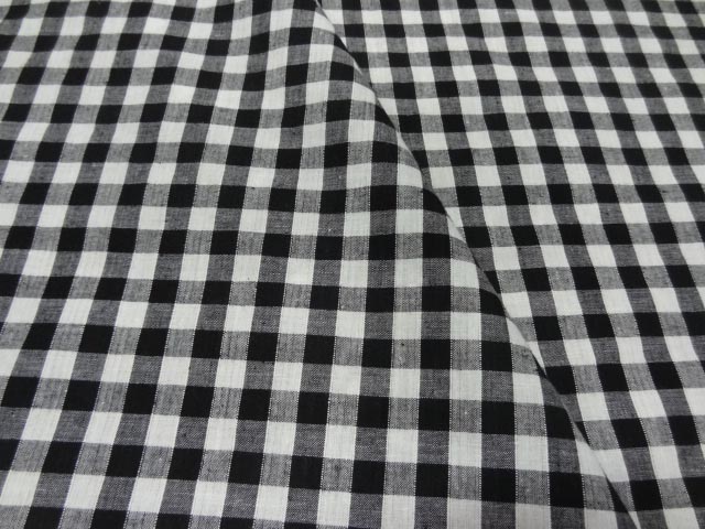 Coton vichy noir blanc en coton 1