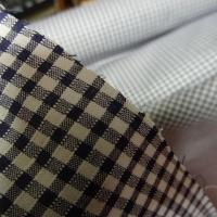 Coton vichy tisse blanc et bleu marine 1 