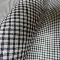 Coton vichy tisse blanc et bleu marine 3 