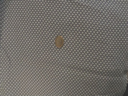 Coton viscose blanc losanges 03