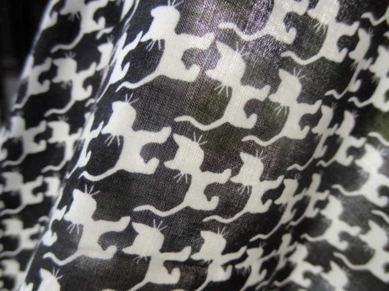 Coton viscose blanc noir p tits chats 4