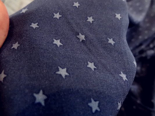 Coton viscose bleu marine étoilé 03