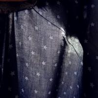 Coton viscose bleu marine étoilé 04