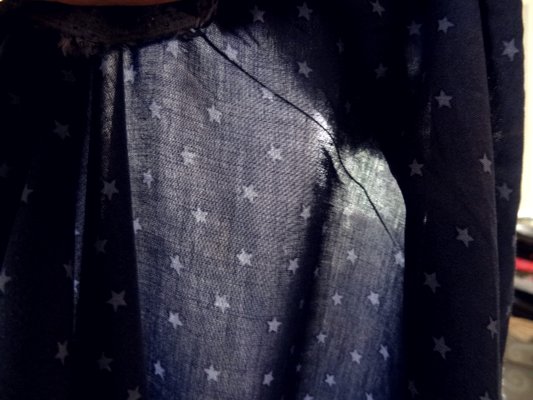 Coton viscose bleu marine étoilé 04