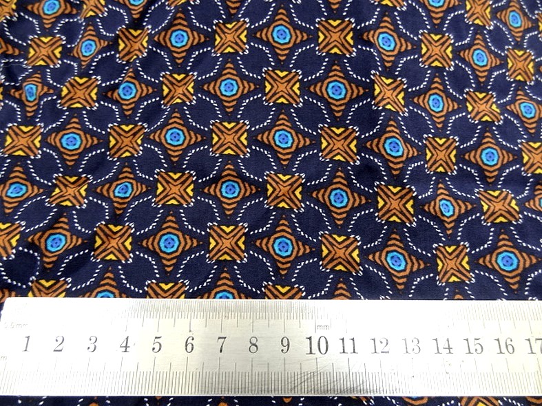 Coton viscose bleu nuit motif lumineux 1