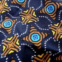 Coton viscose bleu nuit motif lumineux 2