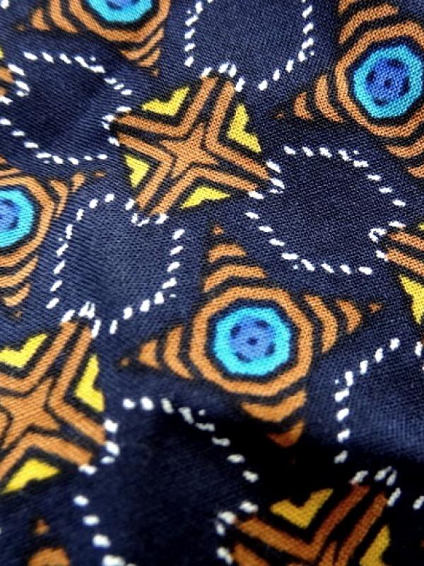 Coton viscose bleu nuit motif lumineux 2 