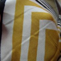 Coton viscose carreaux vintage ocre noir blanc 1