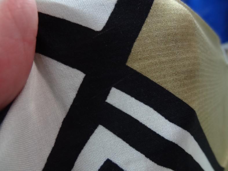 Coton viscose carreaux vintage ocre noir blanc 2