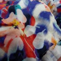 Coton viscose fleuri bleute
