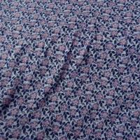 Coton viscose fleuri teintes bleuet et rose indien 6 