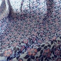 Coton viscose fleuri teintes bleuet et rose indien 8 