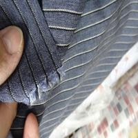 Coton viscose fond jean chambray fines rayures ombrees 3