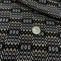 Coton viscose fond noir zigzag ethnique 2 