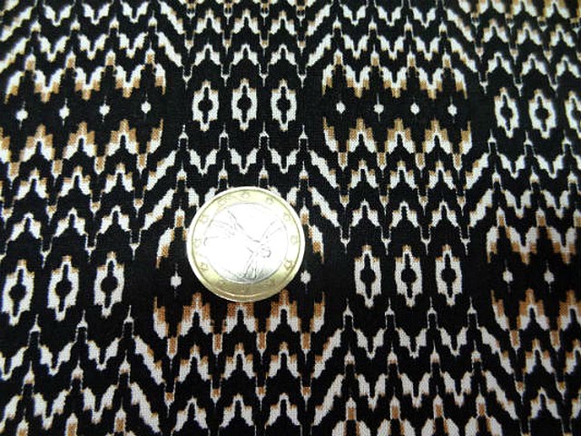 Coton viscose fond noir zigzag ethnique 3