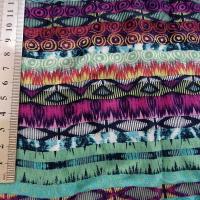 Coton viscose frises ethniques coloris turquoise et fuchsia 3
