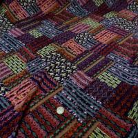 Coton viscose imprime patchwork ton de rose