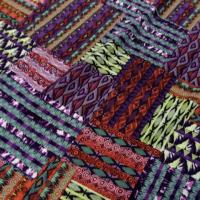 Coton viscose imprime patchwork ton de rose4