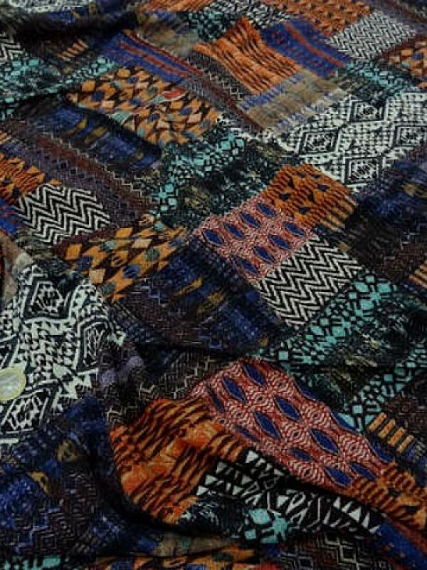 Coton viscose imprime patchwork0