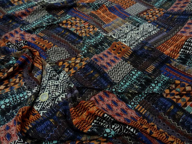 Coton viscose imprime patchwork0