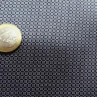 Coton viscose marine carreaux tetris blanc 3 