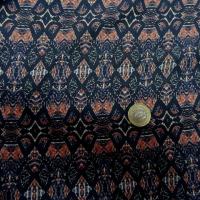 Coton viscose motif ethnique corail marine bleuet 2 