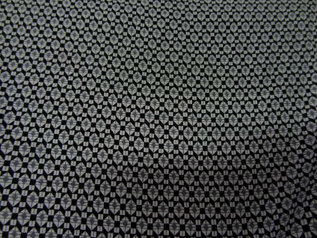 Coton viscose noir motif petit hexagone 1 