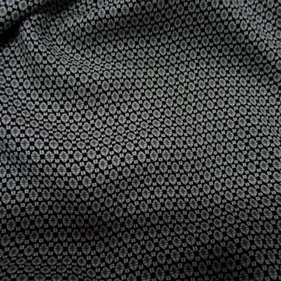 Coton viscose noir motif petit hexagone 3 