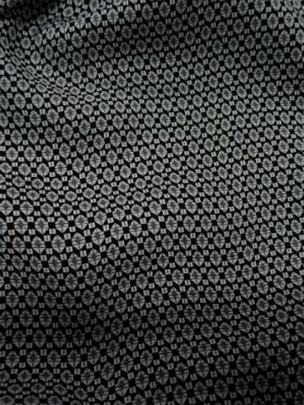 Coton viscose noir motif petit hexagone 3 