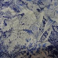Coton viscose papillons feuillage bleu blanc 3 