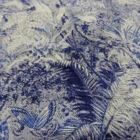 Coton viscose papillons feuillage bleu blanc 4 