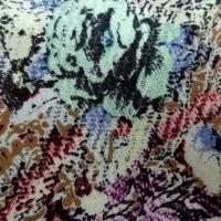 Coton viscose prune et bleu givre plantes et papillons 5 