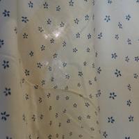 Cotonnade crème petites fleurs bleues 04