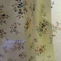 Cotonnade fond creme motif fleuri liberty rose bleu 5 