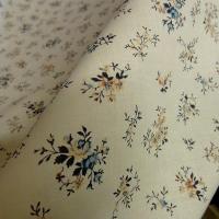 Cotonnade fond creme motif fleuri liberty rose bleu 6