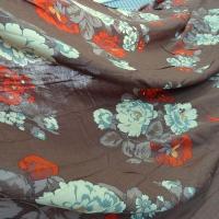 Cotonnade teinte terracotta fleuri 5