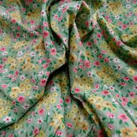 Cotonnade vert d eau petites fleurs 1