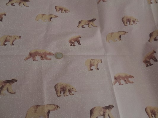 Cotonnade rose ours polaire 01