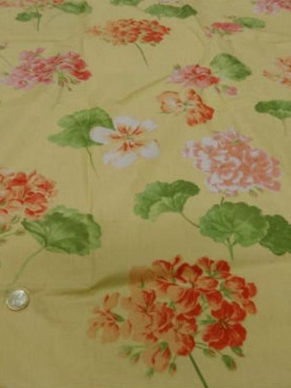 Coupon coton jaune fleuri 2m sur 2 2m 1 