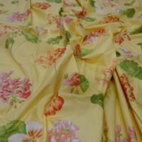 Coupon coton jaune fleuri 2m sur 2 2m 2
