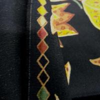 gabardine coton lycra noir imprimé tulipes 8