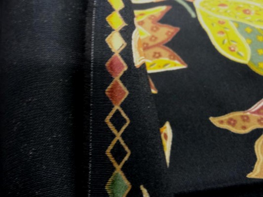 gabardine coton lycra noir imprimé tulipes 8