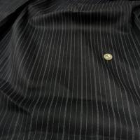 Coupon gabardine coton noir rayé 6