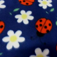 polaire bleu imprimée coccinelles
