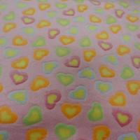 polaire doudou rose motifs coeurs 4